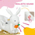 Kids Rabbit-Shaped Rocking Horse, with Safety Belt, Realistic Sounds, for Ages 18-36 Months - White