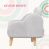 Kids Armchair Toddler Sofa Children Chair with Arm Rest, Wooden Frame, Velvet, PP Legs, Cloud Shape, for Ages 1.5-3 Years - Grey