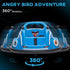 Angry Bird Licensed Waltzer Car, 12V Kids Bumper Car w/ Joysticks, Remote, Music LED Lights, Blue