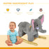 Kids Children Rocking Horse Plush Ride on Animal Wooden Riding Traditional Rocker Gift w/32 nursery rhymes (Grey Elephant)