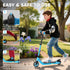 Electric Scooter, 120W Motor E-Scooter, Adjustable Height, Rear Brake for Ages 6+ Years - Blue
