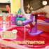 Kids Dressing Table with Mirror, LED Light, 23 Accessories, Pink