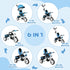 6 in 1 Kids Trike Push Bike w/ Push Handle, Canopy, 5-point Safety Belt, Storage, Footrest, Brake, for 1-5 Years, Blue