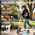 Folding Electric Scooter for Kids, with Dual Brakes, Front Suspension, LED Colourful Lights, Gold