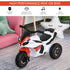Kids Ride-On Police Bike 3-Wheel Vehicle w/ Music Lights Safe Seat Handlebars Toddler NO POWER Child Learning Fun Development 18-36 Months White