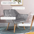 Armchair Accent Chair, Vanity Chair with Wide Arms, Slanted Back, Padding, Metal Frame, Wooden Legs, Home Bedroom Furniture Seating, Grey