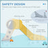 Foldable Kids Slide, Freestanding Baby Slide, for Ages 1.5-3 Years, Grey & Beige