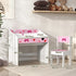 Children Study Table and Chair, Kids Desk and Chair Set with Storage, Pull-Out Drawer, for Ages 3-6 Years, Pink