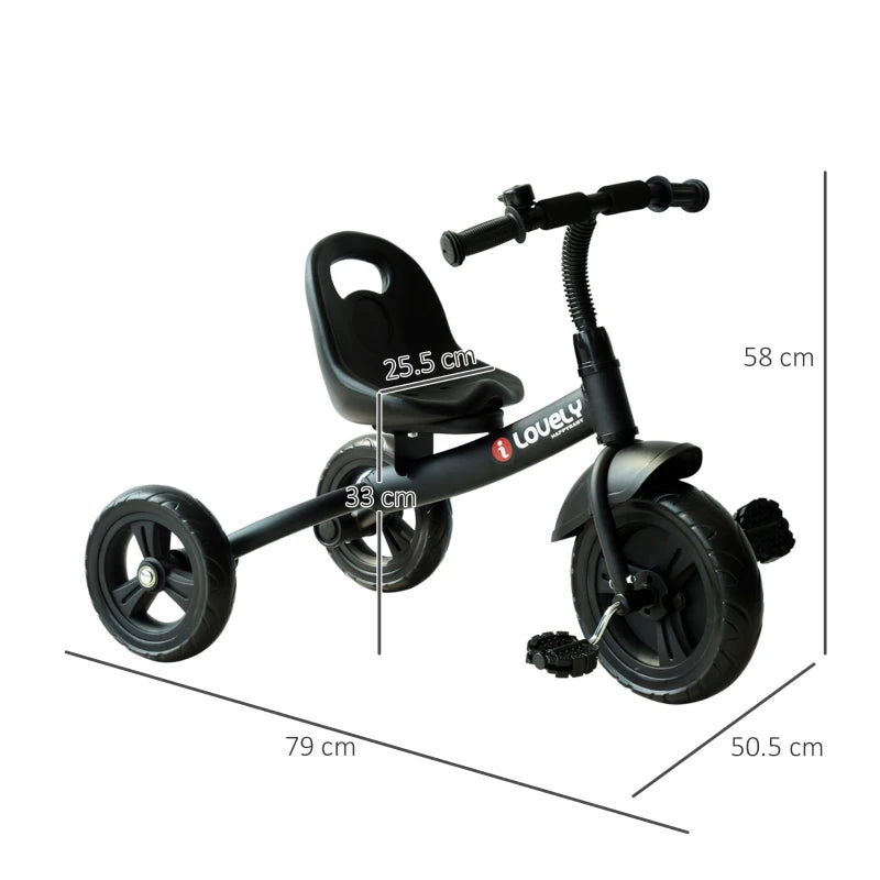 Kids Trike Toddler Tricycle Children Ride on 3 Wheels Bike For 1.5 - 4 Years Black