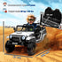 12V Battery Powered Kids Ride-On Car, Electric Truck w/ Spring Suspension, Remote, Music, Horn, Lights, White