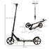 Kids Foldable Kick Scooter w/ Adjustable Height, Break, Big Wheels, for Ages 7-14 Years - Black