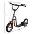 Teen Kick Scooter with Adjustable Handlebar, Inflatable Wheels, Two Brakes, Black