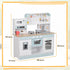 Toy Kitchen, Pretend Role Play Kitchen with Hob, Sound, Light, Coffee Machine, Ice Maker, Microwave