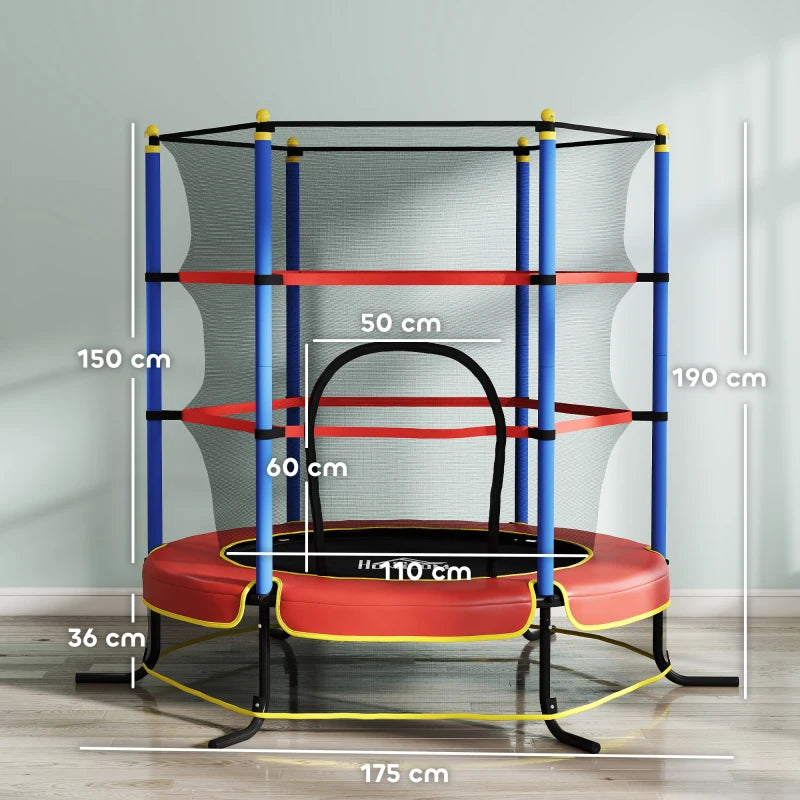 Kids Trampoline, with Safety Net, for Ages 3-10 Years