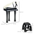 32-Key Kids Piano Keyboard, with Stool, Lights, Microphone, Sounds, Removable Legs - Black