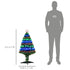 3 Feet Prelit Artificial Christmas Tree with Multi-Coloured Fiber Optic LED Light, Holiday Home Xmas Decoration, Green