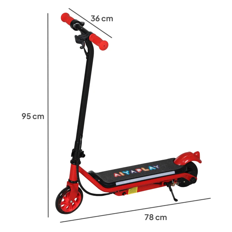 Electric Scooter for Kids Aged 6-14 Years, with Colourful Lights, Red