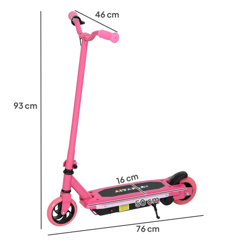 Electric Scooter for Kids 6-14 Years, with Colourful Lights, Pink