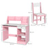 Two-Piece Kids Desk and Chair Set with Storage, for Ages 5-8 Years - Pink