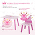 3 Pcs Kids and Table Chair Set Princess & Crown Theme Home Furniture Pretty Gift 2-4 Years Pink