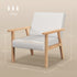Modern Armchair, Linen Upholstered Sofa with Solid Wood Legs and Wide Seat, Accent Chair for Living Room Bedroom Office, Cream White