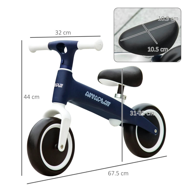 Baby Balance Bike, with Adjustable Seat, for 1.5-3 Years - Blue