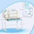 Kids Desk and Chair Set, with Storage Shelves, Washable Cover, for Ages 3-12 Years - Blue