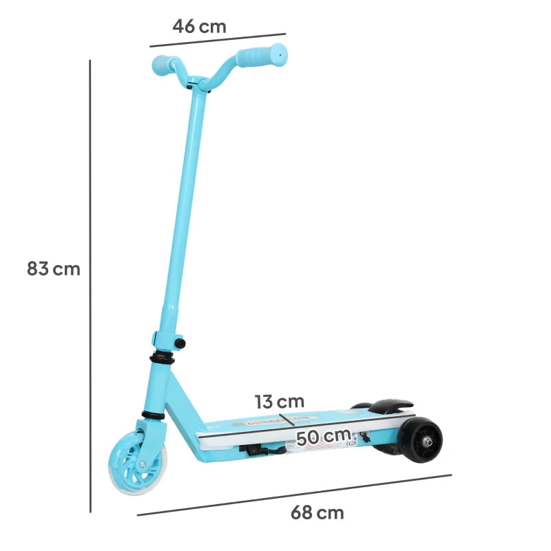 Electric Scooter for Kids Aged 4-7 Years, with Flashing LED Lights, Rear Auxiliary Wheels, Blue