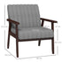 Mid Century Accent Chair, with Wooden Legs - Grey