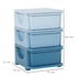 3 Drawers Plastic Storage Units, 3 Tier Kids Storage Units, Children Toy Chest for Nursery, Playroom, Bedroom, Blue