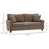 196cm 3 Seater Sofa, Fabric Sofa with Rubber Wood Legs, Nailhead Trim, 2 Pillows, Small Upholstered Couch Settee for Living Room, Guest Room, Brown