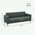 Three-Seater Relaxed Modern Sofa - Grey