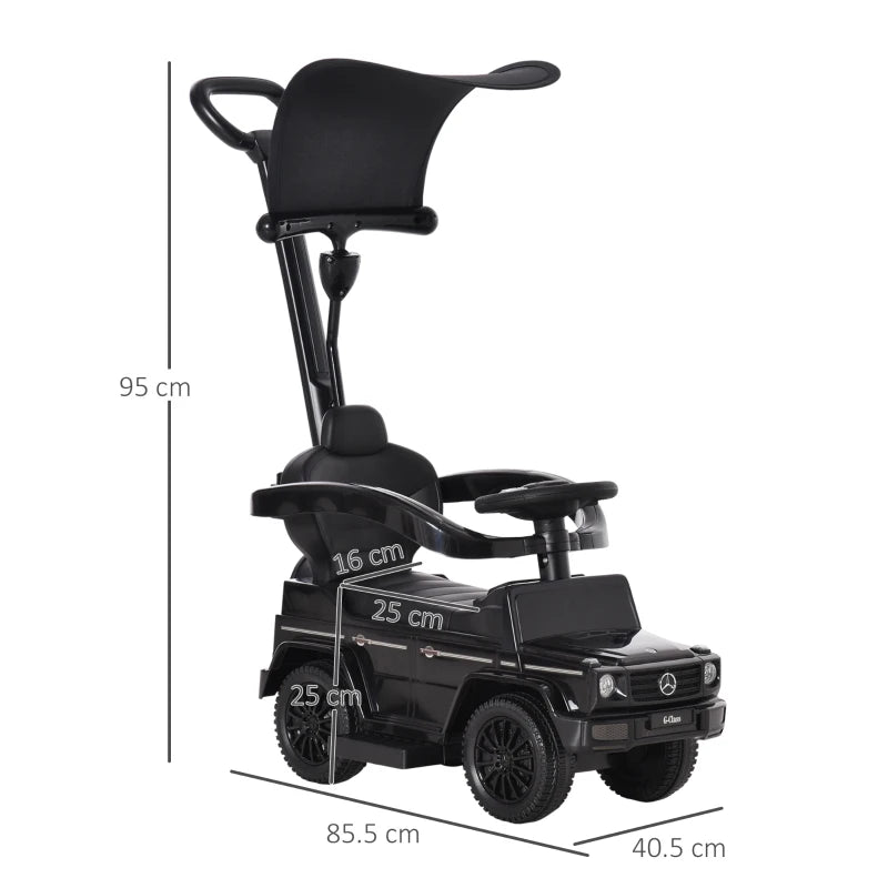 3 in 1 Kids Children Ride on Push Car Toddler Sliding Car G350 Licensed Walker Foot to Floor Slider Push-Along with Horn Steering Wheel NO POWER Manual, Black