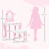 Kids Dressing table Set w/ Mirror, Stool, Drawer, Cute Patterns, for Ages 3-6 Years - Pink