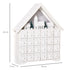 24-Drawer Christmas Advent Calendar, Wooden Light-Up Traditional Decoration, Adults Kids Countdown Holiday House w/ Lights Handle White