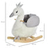 Kids Rocking Horse, Children Plush Ride On Swan Animal Rocker w/ Sound, Wood Base Seat, Safety Belt, Baby Toy Rocker for Toddler 18 - 36 Months, White and Grey
