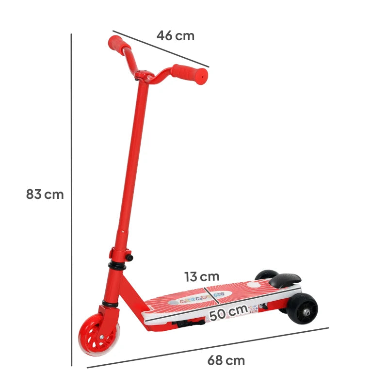 Electric Scooter for Kids Aged 4-7 Years, with Flashing LED Lights, Rear Auxiliary Wheels, Red