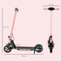 Folding Electric Scooter for Kids, with Dual Brakes, Front Suspension, LED Colourful Lights, Pink
