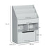 Kids Bookshelf, Toy Organiser, with Storage Drawer, Wheels - Grey