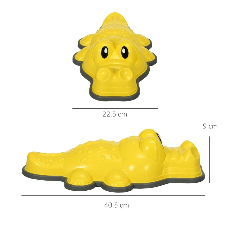 9PCs Kids Stepping Stones, Crocodile-Designed Sensory Toys, with Anti-Slip Edge Balance River Stones