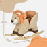 Kids Lion-themed Rocking Horse, with Roaring Sound Button, Seatbelt, Brown