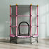 4.6FT/55" Kids Trampoline with Safety Enclosure, Outdoor Indoor Use, for Ages 3-10 Years, Pink