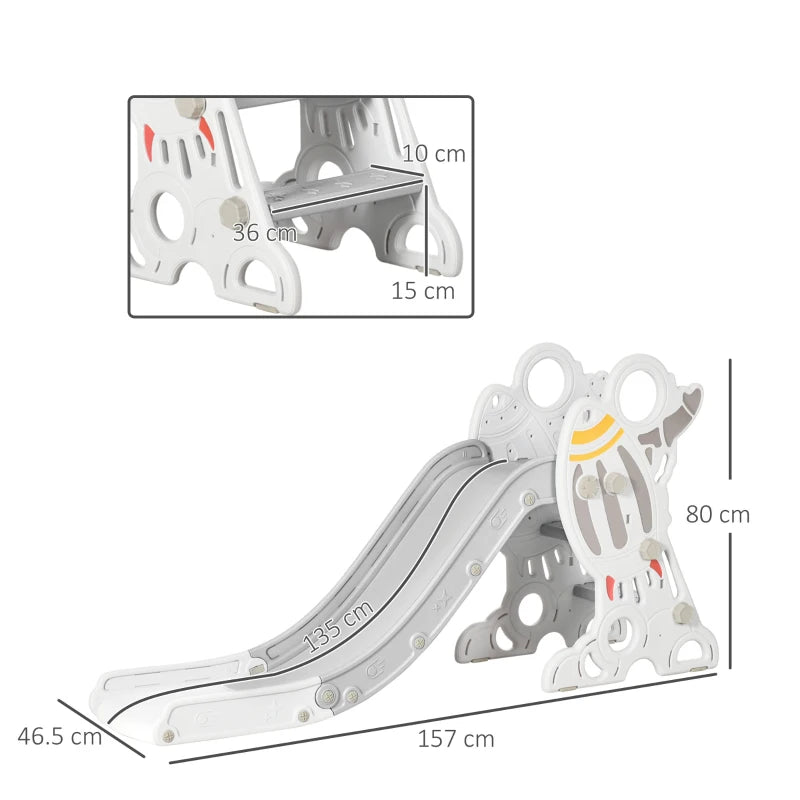 Space-Themed Baby Slide Freestanding Slide for Kids, for Ages 1.5-3 Years - Grey