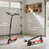 Foldable Electric Scooter, with LED Headlights, for Ages 7-14 Years, Red