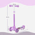 Kids 3 Wheel Scooter for 2-6 Years Old w/ Adjustable Height, LED Light, TPE Handlebar, Purple