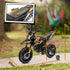 12V Aprilia Licensed Kids Motorbike with Training Wheels, Spring Suspension, LED Headlight, USB, Music, Yellow/black