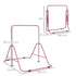 Kids Gymnastic Bar, with Adjustable Height, Foldable Horizontal Bars - Pink