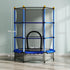 4.6FT/55" Kids Trampoline with Safety Enclosure, Outdoor Indoor Use, for Ages 3-10 Years, Blue