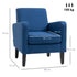 Linen-Look Boxy Armchair - Blue