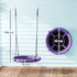 100cm Diameter Nest Seat for Kids with Height Adjustable Hanging Ropes for Outdoor, Playground, Garden, Purple